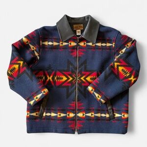 Vintage Aztec print Pendleton bomber jacket wool blend L
